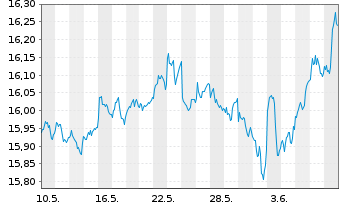 Chart Gl.X ETFs ICAV-S&P 500 Q.T.H. USD - 1 Month