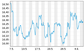 Chart MUL-AMUNDI MSCI Japan U.ETF Acc - 1 Month