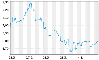 Chart xtrackers MSCI China USD - 1 mois