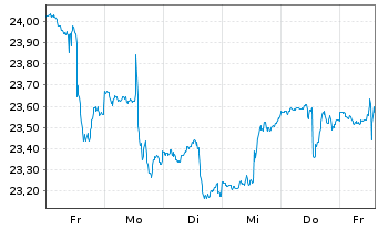Chart Invesco Gold Dragon China ETF - 1 Week