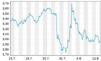 Chart Mini Future Short PayPal - 1 mois