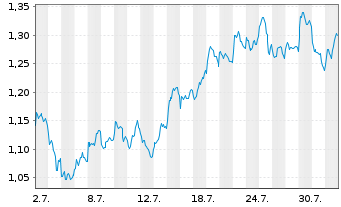 Chart Mini Future Short BHP - 1 mois