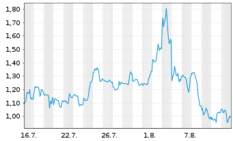 Chart Mini Future Short Palantir - 1 mois