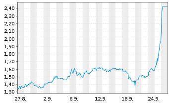 Chart Mini Future Short Mutares - 1 mois