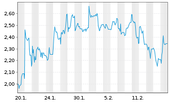 Chart Mini Future Short Northern Data - 1 Monat