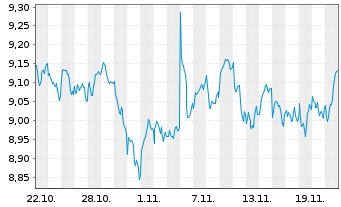 Chart Amu.MSCI Wld EX USA ETF USD - 1 Monat