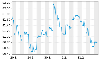 Chart WisdomTree Foreign Exchan. MSFX Long USD/EUR - 1 Month