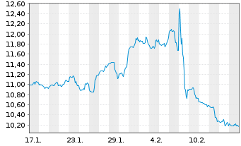 Chart Dun & Bradstreet Holdings Inc - 1 mois