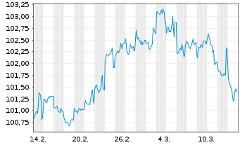 Chart JPMorgan Chase & Co. DL-FLR Notes 2025(25/36) - 1 Monat