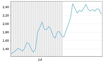 Chart Mini Future Short Tesla - 6 Monate