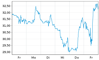 Chart Direxion Sh.ETF-D.J.G.M.I.B.2x - 1 Woche